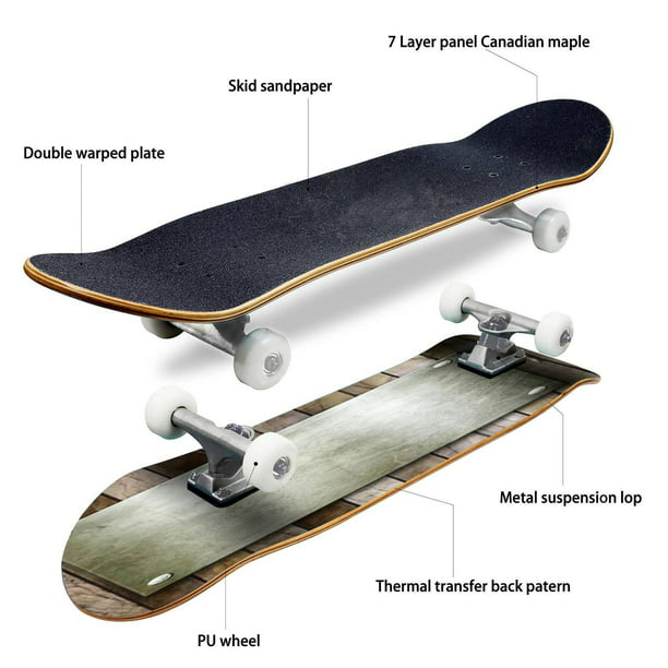 Følelse dine klik steel metal plate background Outdoor Skateboard Longboards 31"x8" Pro  Complete Skate Board Cruiser - Walmart.com