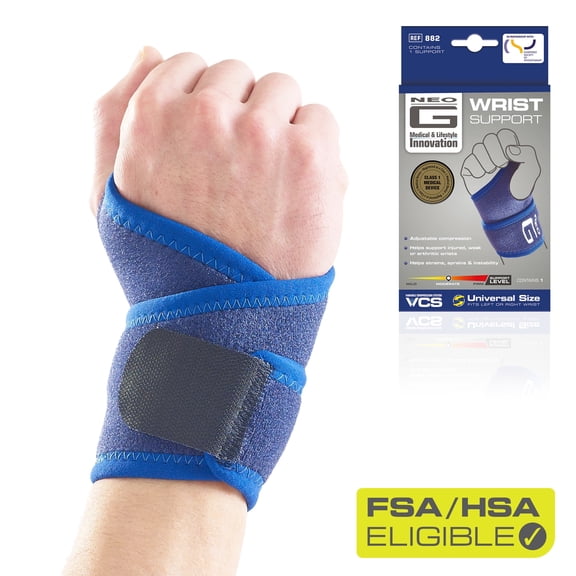 Neo G Wrist Brace Support for Wrist Pain Relief, Arthritis, Strains, Sprains, Instability - Adjustable Compression – Women Men - One size