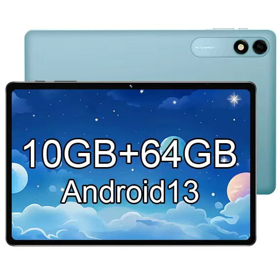 Android 14 Tablet 10.1 inch Tablets, 10GB RAM   64GB ROM 1TB Expand, Octa-Core Tablet with Case, GPS, 6000mAh, 1280x800 FHD Display, Dual Camera, WiFi, Bluetooth