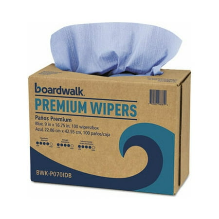 Hydrospun Wipers, Blue, 9 X 16 3/4, 100/pack Dispensers, 10 Packs/carton