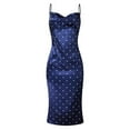 thumbnail image 3 of IROINNID Women's Sleeveless Prints Sheath Dress Fashion Casual Drawstring Sexy Polka Dot Dress V-Neck Below The Knee Dress, 3 of 7