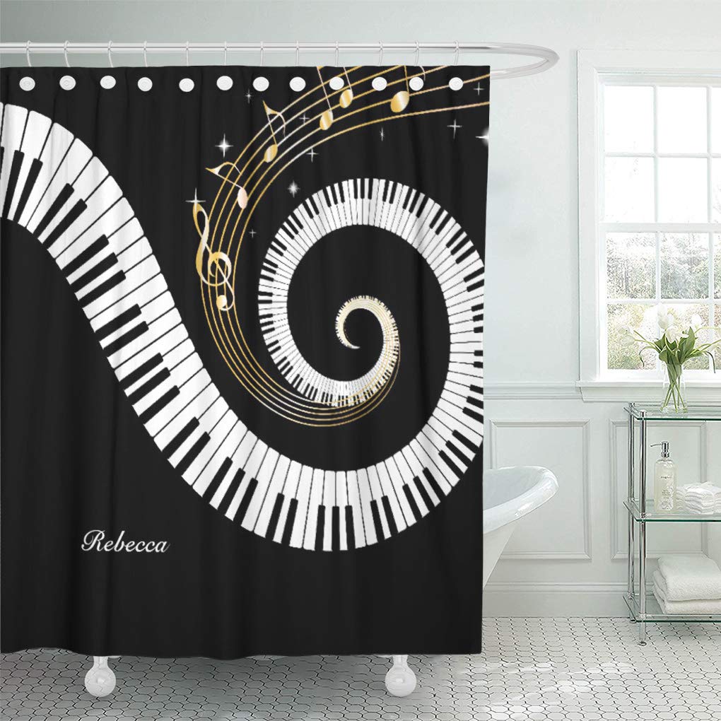 CYNLON Keyboard Personalized Piano Keys and Music Notes Musical Ivory