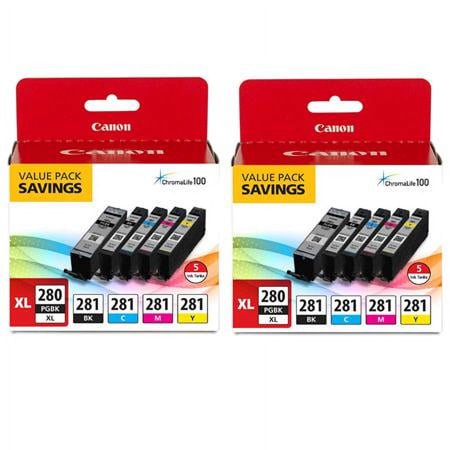 UPC: 0192223154902 | PGI-280 XL/CLI-281 5 Color Ink Tank Pack for Select PIXMA TR  TS Series Printers  2-Pack