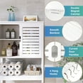 thumbnail image 6 of Bathroom Over The Toilet Storage Cabinet, 2 Door Bamboo Cabinet Organizer, Freestanding Space Saver Toilet Rack with Adjustable Inside Shelf and Open Shelf (White), 6 of 15