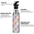 thumbnail image 3 of Yayeee 33oz Insulated Water Bottle Double Wall Stainless Steel with Flip Straw Lid, Orange Art Pattern, 3 of 7