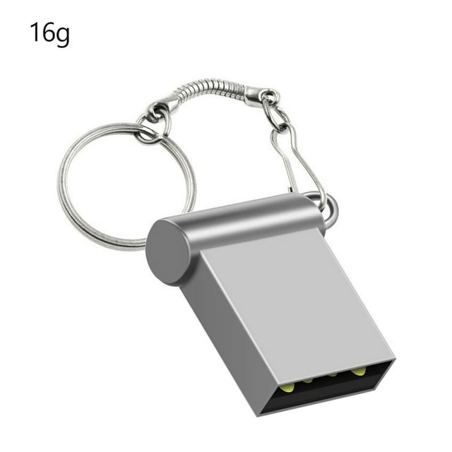 Cateissary 16/32/64GB Super Mini Metal Usb Flash Drive Pen Drive Memoria de alta velocidad U Disk 64G Pendrive 2.0 Memoria USB Disk Juegos de teclado y mouse para computadora Plata 16g
