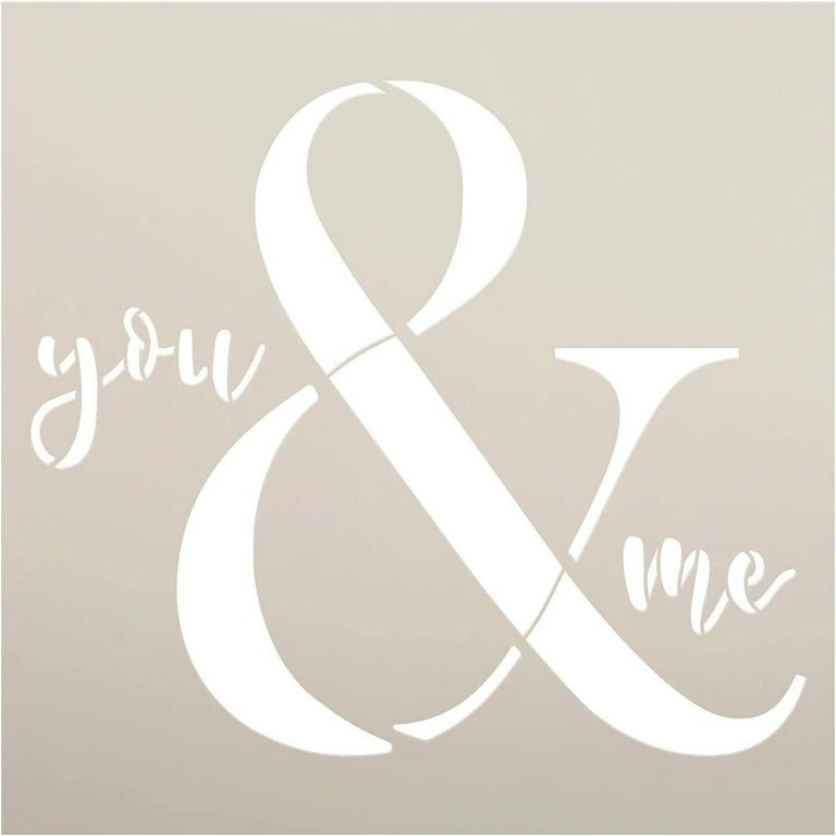 You & Me Stencil by StudioR12 DIY Ampersand Farmhouse Home Decor Craft & Paint Wood Sign Reusable Mylar Template Cursive Script Wedding Anniversary Gift Select Size 18 inches x 18 inches - Walmart.com you-me-stencil-by-studior12-diy-ampersand-farmhouse-home-decor-craft-paint-wood-sign-reusable-mylar-template-cursive-script-wedding-anniversary-gift-select-size-18-inches-x-18-inches-walmart-com