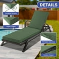 thumbnail image 6 of Chaise Lounge Cushions Outdoor, Waterproof Lounge Chair Cushion, 72x 21x 3 Inch Outdoor Chair Cushions with Ties, High-Density Foam Patio Lounge Chair Pads for Lawn, Pool & Beach, Forest Green, 6 of 14