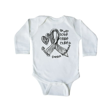 

Inktastic Love Care Cure Ehlers-Danlos Awareness Zebra Ribbon Gift Baby Boy or Baby Girl Long Sleeve Bodysuit