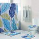 thumbnail image 2 of NEWSUYAA Cortina de ducha con hojas de selva tropical y alfombras, juego de baño, 4 piezas de decoración de baño de hojas modernas con cortinas impermeables con ganchos, funda para asiento de, 2 of 7
