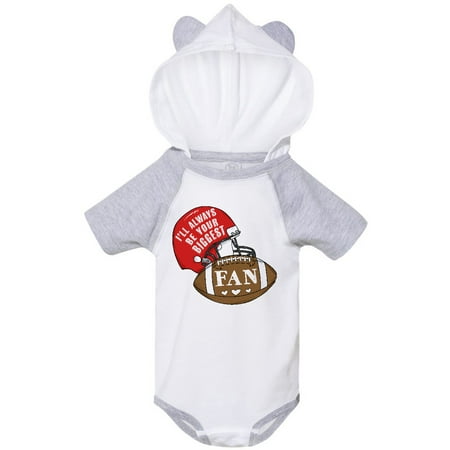 

Inktastic I ll Always Be Your Biggest Fan with Football and Helmet Gift Baby Boy or Baby Girl Bodysuit