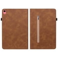 thumbnail image 7 of TECH CIRCLE Case for iPad 10th Generation 2022, PU Leather Shockproof Protective Card Slots Zipper Pocket Multiple Viewing Angles Stand Auto Wake/Sleep Wallet Case For Apple iPad 10th Gen,Brown, 7 of 7