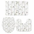 thumbnail image 2 of Green Leaf Bathroom Rugs Set Vintage Spring Green Leaf Branches Plant Birds Non Slip Absorbent Soft Bath Mats 3 Piece Set with Bathroom Rug, U-Shaped Floor Mat, Toilet Seat Cover Large Size, 2 of 9