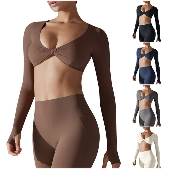 Neewe Seamless Long Sleeve Shirts for Women Waist Length - Workout Athletic Running Gym Yoga Tops Crewneck Breathable