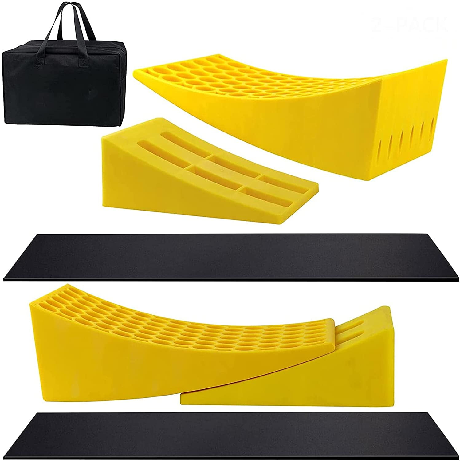 Camper Leveler Kit 2 Pack,Motorhome Levelling Ramps Heavy Duty RV Leveling Up to 30,000 LBs