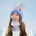 thumbnail image 2 of SUXIAN Winter Scarf Set for Women Knitted Hat and Neck Warmer Lined Thermal Soft Pink One Size, 2 of 4