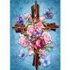 Cuadros Decorativos Cruz flor DIY completo bordado conjunto lienzo algodón hilo pintura costura Ehuebsd Nuevos Originales