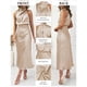 thumbnail image 5 of Vestido MIRGLER de satén champán sin mangas para mujer XL, 5 of 6