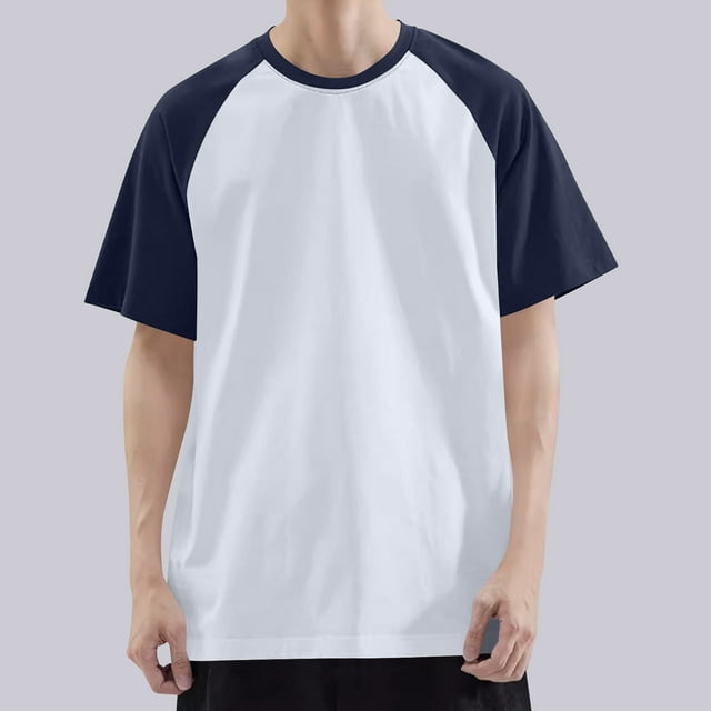 pstuiky camiseta de hombre, Camiseta informal de manga corta con cuello redondo y solapa de color liso para hombre camisetas de hombre xl