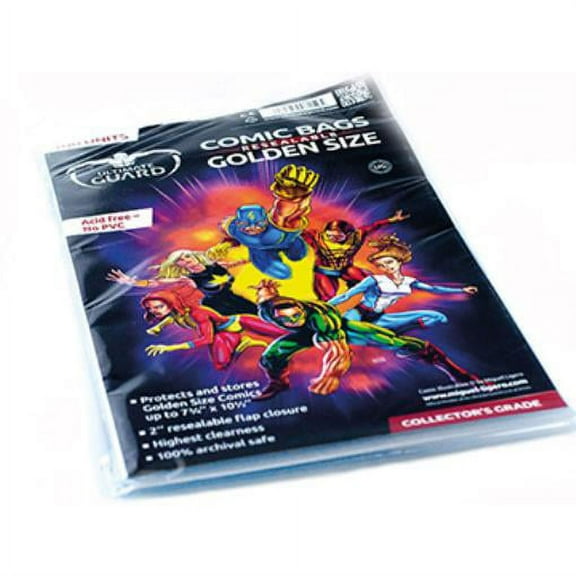 Comic Bags - Golden, Resealable (100) New