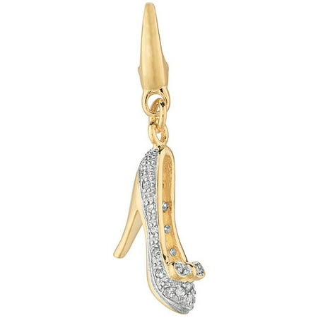 Women's 0.1 Carat T.W. Diamond 14kt Yellow Gold over Sterling Silver High-Heeled Shoe Clip-On Charm
