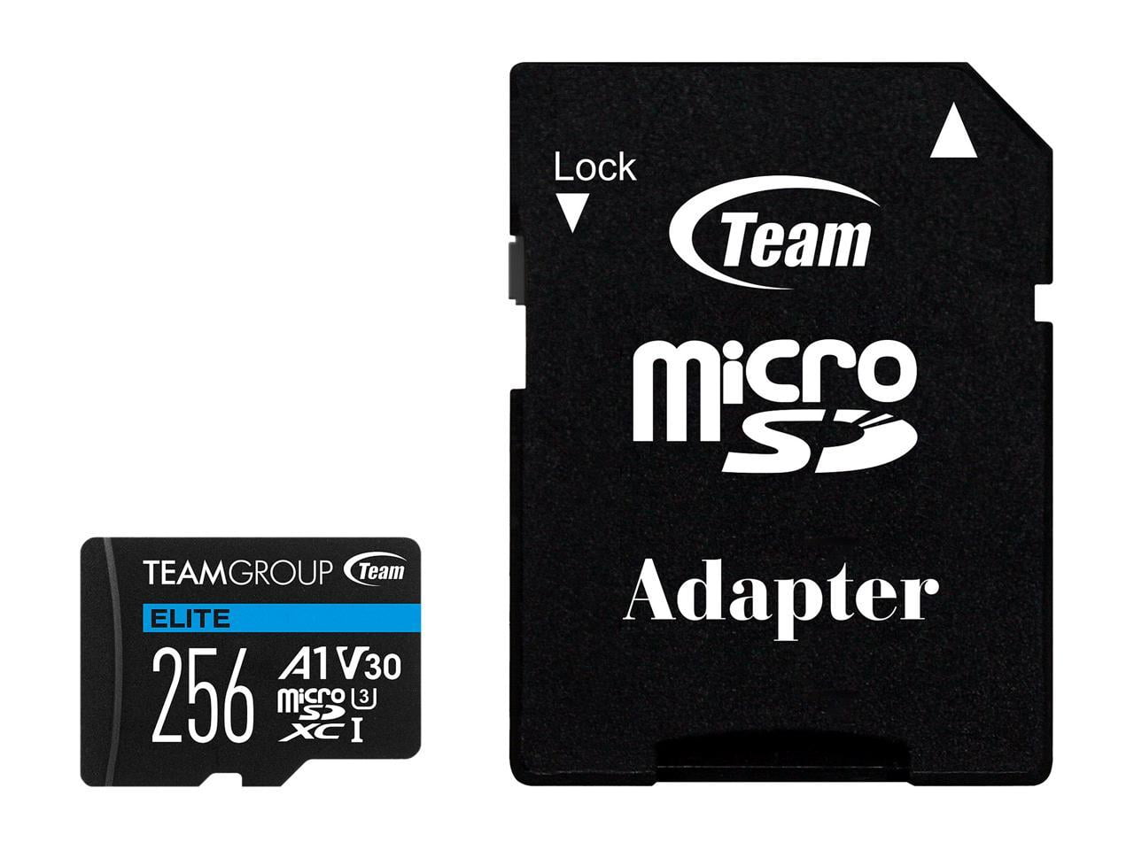 TEAMGROUP 256GB Micro SDXC Flash Memory Card with Adapter