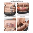 thumbnail image 7 of Relavel Travel Makeup Bag Organizer, Large Make Up Bag for Women, Double Layer Cosmetic Bag with Removable Dividers, Portable Makeup Case Storage, Black, 7 of 7