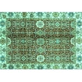 thumbnail image 1 of Ahgly Company Machine Washable Indoor Rectangle Abstract Turquoise Blue Modern Area Rugs, 3' x 5', 1 of 4