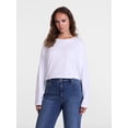thumbnail image 2 of Scenario Women's Cotton Crewneck Tee with Long Sleeves, Sizes XS-XXXL, 2 of 6