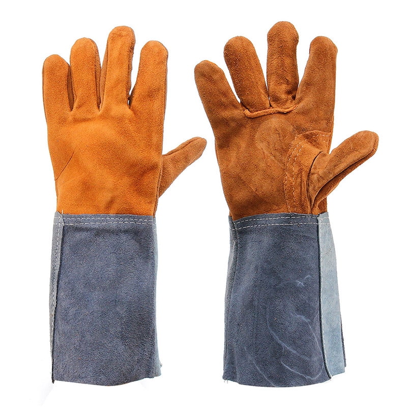 Soft Welding Guard Cowhide Leather Plus Gloves Heat Shield Cover Safe Protection 