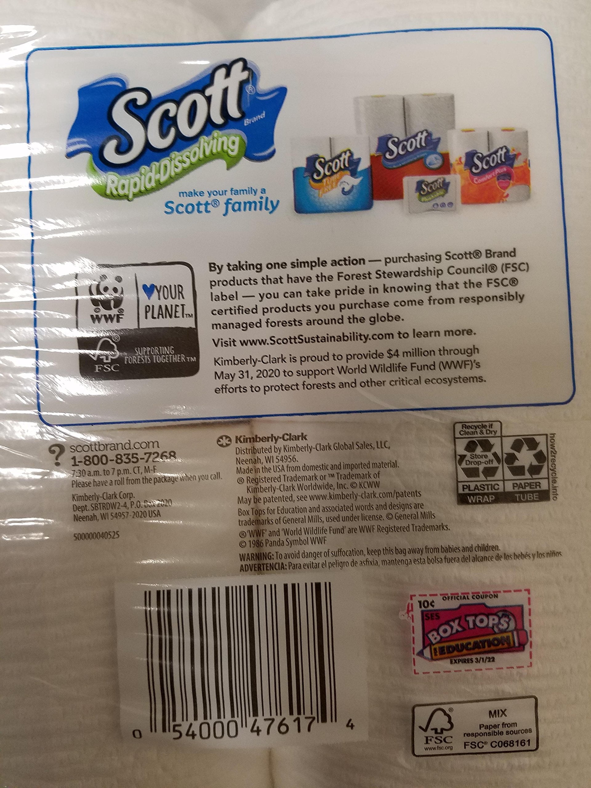 Rapid Dissolving Toilet Paper for RV Boat Camping, Septic Safe Bath Tissue, 4 Pack X 12 Rolls, Soft Absorbent Unscented, White