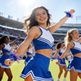 thumbnail image 2 of Unique Bargains 2 Pcs Cheerleader Poms Poms Wrist Flower Wings Cheerleading Practice Poms Blue Purple, 2 of 5