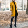 thumbnail image 6 of Tiqkatyck Womens Tops Clearance Womens Artificial Wool Coat Trench Jacket Ladies Warm Long Overcoat Outwear Open Sleeve Cardigan Jacket Solid Coat winter coat Yellow Yellow L, 6 of 6