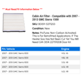 thumbnail image 2 of Cabin Air Filter - Compatible with 2007 - 2013 GMC Sierra 1500 2008 2009 2010 2011 2012, 2 of 2