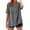 40# Dark Gray, variant on Linen Shirts for Women Plus Size 3/4 Sleeve Button Down Blouses 2026 Summer Casual Loose Comfy Cotton Gauze Tops Navy S