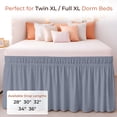 thumbnail image 5 of SGI Bedding Dorm Bed Skirt Full-XL 28 Inch Drop – No Lift Easy Install Wrap Around, Extra Long Elastic Dust Ruffle, Wrinkle & Fade Resistant Microfiber, College Dorm Bedskirt Mediterranean Blue, 5 of 8