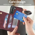 thumbnail image 3 of Dteck Case for Samsung Galaxy S23 Plus,Magnetic Leather Card Slots Wallet Case Shockproof Rubber Kickstand Back Cover for Galaxy S23+,Winered, 3 of 9