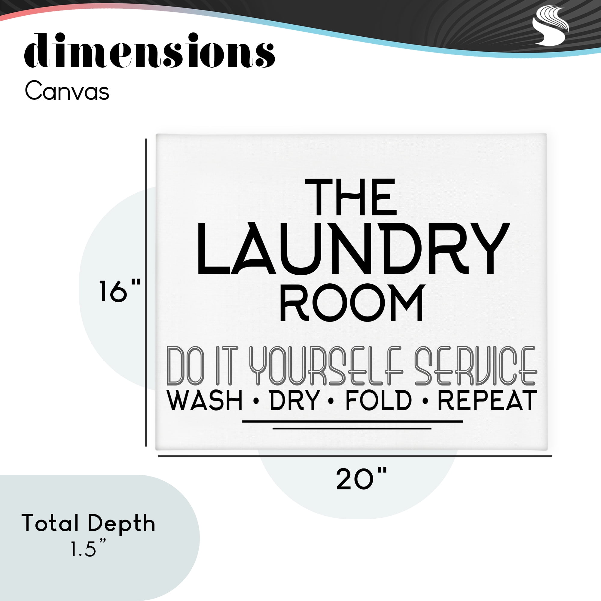 Do It Yourself Laundry Minimal Canvas Wall Art, design by Kim Allen