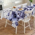 thumbnail image 4 of Purple Blooms Floral Rectangle Tablecloth, Farmhouse Spring Flowers Botanical Waterproof & StainResistant Tablecloth, Washable Oil-proof Table Cover for Dining/Party/Wedding/Camping/Buffet 60x120 In, 4 of 9