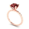 thumbnail image 2 of 2 ct Round Cut Natural Garnet Solitaire Engagement Ring for Women in 18K Rose Gold, 2 of 5