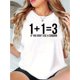 thumbnail image 1 of Women's Fashionable Black T-Shirt with Creative English Number Print - Casual Round Neck, Short Sleeve, Comfortable Polyester Blend, Machine Washable - Ideal for Summer, 1 of 6