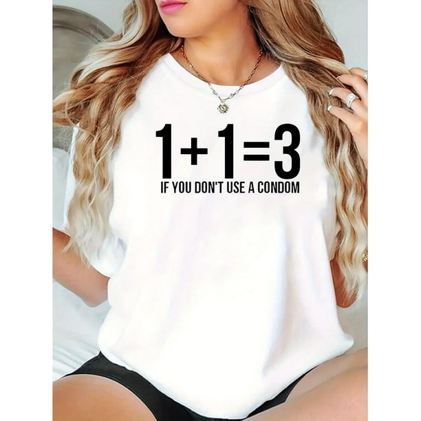 Women's Fashionable Black T-Shirt with Creative English Number Print - Casual Round Neck, Short Sleeve, Comfortable Polyester Blend, Machine Washable - Ideal for Summer