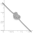 thumbnail image 4 of Finest Gold Sterling Silver Rhodium-Plated CZ with 1 in. Extension Heart Bracelet, 4 of 4