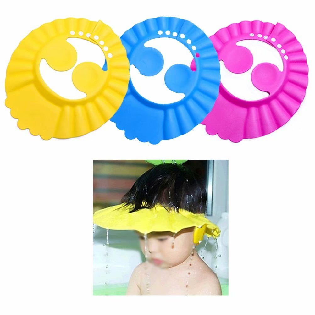 3 Silicone Shower Cap Bathing Cap | with Earshield Soft Adjustable Visor Hat Safe Shampoo Shower Protection Bath Cap for Elderly, Pregnant and Disable Patient - Walmart.com