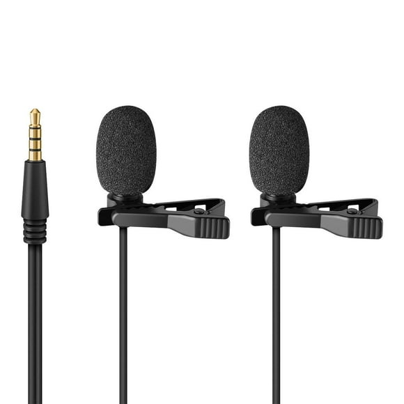 Micrófono doble de solapa Steren MOV-032 con Plug 3,5 mm