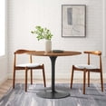 thumbnail image 2 of 40 Inch Dining Table, Walnut Black, Wood, Metal, Mid Century Kitchen Cafe Bistro Hospitality Restaurant, Modern Contemporary HB34691, 2 of 7