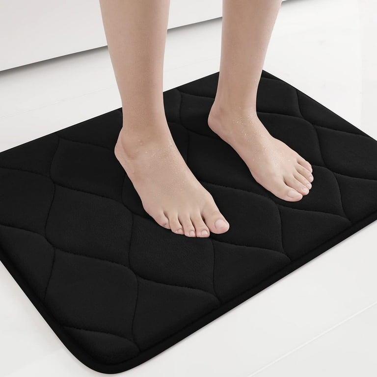 Smiry Memory Foam U-Shaped Toilet Rug, 24" x 20", Black photo 8