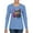 Light Blue, variant on Cute Cat | Dean Russo Art Animal Lover Womens Long Sleeve T-Shirt, Fuschia, Large