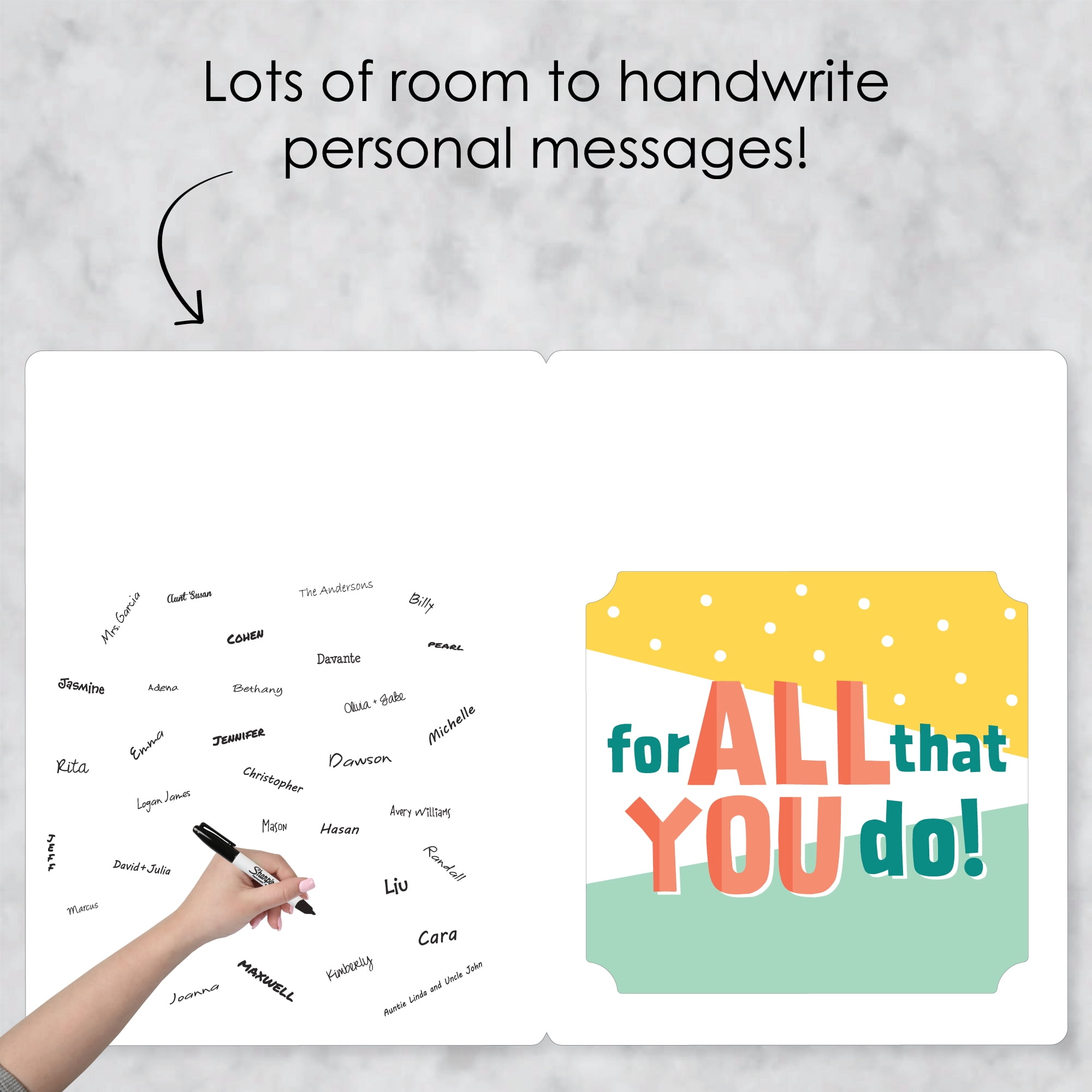 Big Dot of Happiness A Very Big Thank You - Gratitude Giant Greeting Card - Big Shaped Jumborific Card - 16.5 x 22 inches