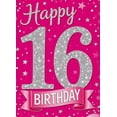 thumbnail image 4 of Pink Glittery Happy 16 Birthday Backdrop Banner Party Decoration Background for Birthday Party Celebrations Photography Props Event Decorations, 4 of 8